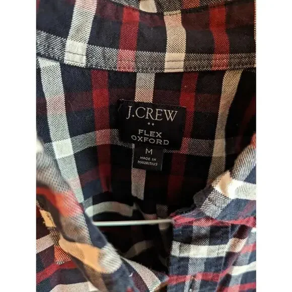 J. CREW Mercantile Flex Oxford size Medium, red, white and blue plaid - Picture 2 of 3